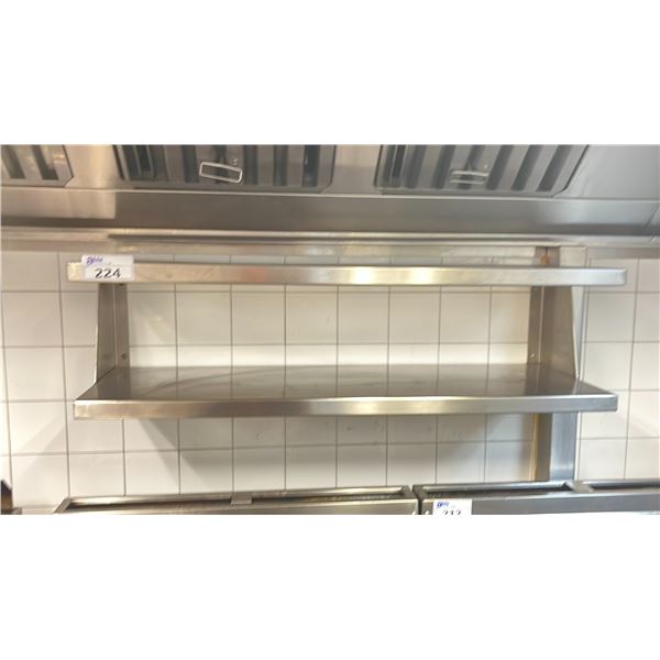 COMMERCIAL KITCHEN STAINLESS STEEL 2 LEVEL SHELF 48"ACROSS X 13" WIDE X 16" DEEP