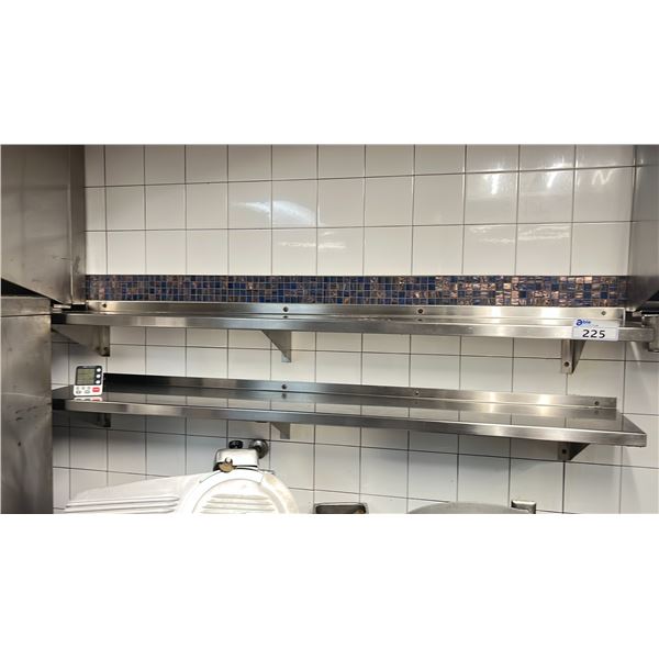 2 COMMERCIAL KITCHEN STAINLESS STEEL SHELVES 67 1/2 "ACROSS X 12" DEEP