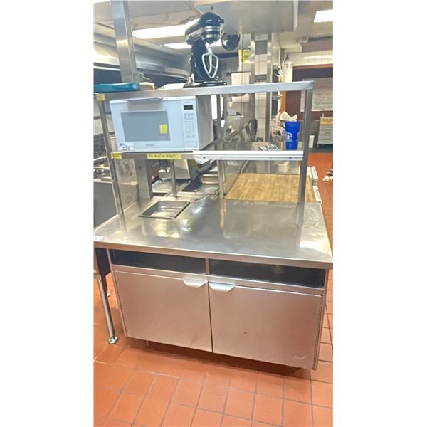 COMMERCIAL KITCHEN STAINLESS STEEL REFRIGERATED PREP TABLE 53"ACROSS X 30 1/2" WIDE X 65" HIGH