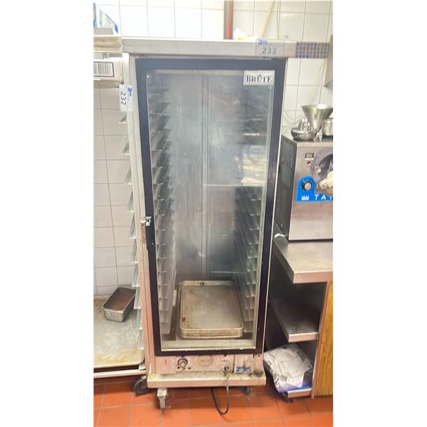 BRUTE ENCLOSED WITH GLASS FRONT DOOR POWERED WARMING CABINET