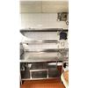 Image 2 : QUEST COMMERCIAL STAINLESS STEEL PRED TABLE WITH SINK AND 2 WALL MOUNT SHELVES