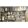 Image 1 : GREY METAL SHELF UNIT WITH ASSORTED COMMERCIAL KITCHEN ITEMS