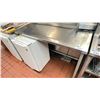Image 2 : COMMERCIAL KITCHEN STAINLESS STEEL PREP TABLE 55"ACROSS X 22" WIDE X 36" HIGH