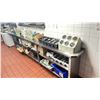 Image 2 : COMMERCIAL KITCHEN STAINLESS STEEL 3 TIER SHELF UNIT  141" ACROSS X 15" WIDE X 36" HIGH