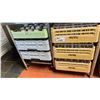 Image 1 : GROUP OF ASSORTED COMMERCIAL DISHWASHER WASHING TRAYS AND 2 DOLLIES