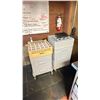 Image 4 : GROUP OF ASSORTED COMMERCIAL DISHWASHER WASHING TRAYS AND 2 DOLLIES