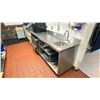 Image 2 : COMMERCIAL KITCHEN STAINLESS STEEL PREP TABLE WITH SMALL SINK 84"ACROSS X 24" WIDE X 36" HIGH