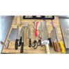 Image 1 : GROUP OF CHEF KITCHEN TOOLS, BUTCHER KNIVES, BREAD KNIVES, MEAT TENDERIZER & MORE