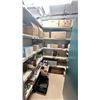 Image 3 : CONTENTS OF ROOM, GLASSWARE, MOSTLY STEMWARE, 3 7FT L X 4FT W X 2FT H STEEL RACKS WITH 5 WOODEN