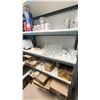 Image 4 : CONTENTS OF ROOM, GLASSWARE, MOSTLY STEMWARE, 3 7FT L X 4FT W X 2FT H STEEL RACKS WITH 5 WOODEN