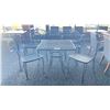 Image 1 : 14 BLACK HEAVY CAST BLACK OUTDOOR PATIO CHAIRS, 1 HEAVY METAL OUTDOOR PATIO TABLE