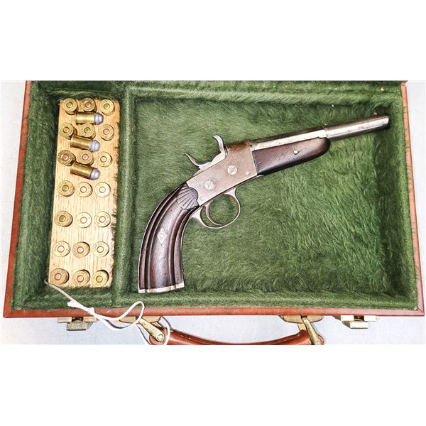 Remington Belguim Copy of Rolling Block Pistol c/w Ammo & Dies ANTIQUE