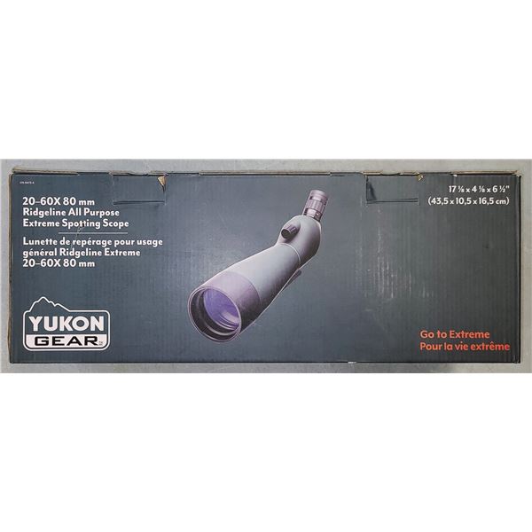 Yukon Gear Ridgeline 20-60 x 80 mm Spotting Scope - AS NEW