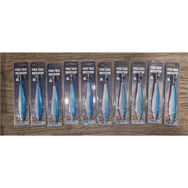 Minnow Fishing Lures - Huge Bulk Lot - 100 pc BLUE - NEW Carded