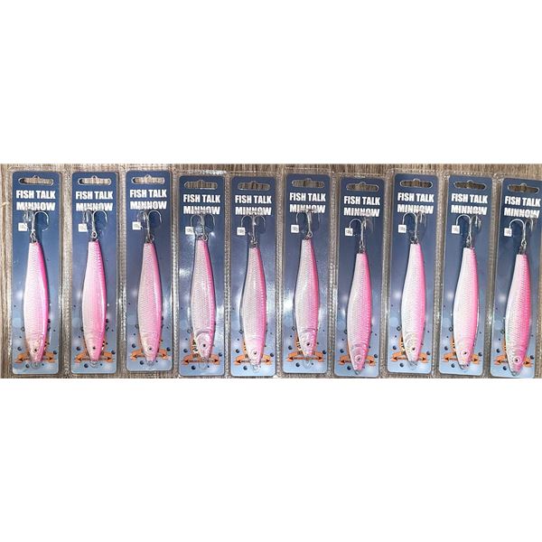 Minnow Fishing Lures - Huge Bulk Lot - 85 pc PINK - NEW Carded