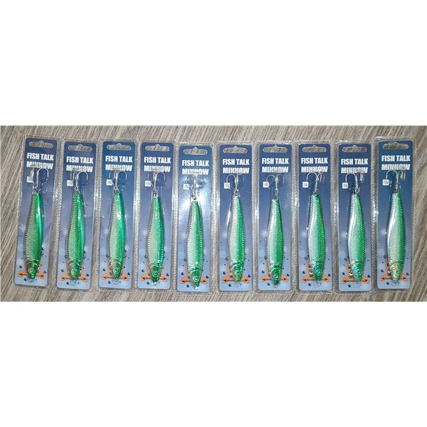 Minnow Fishing Lures - Huge Bulk Lot - 100 pc GREEN - NEW Carded