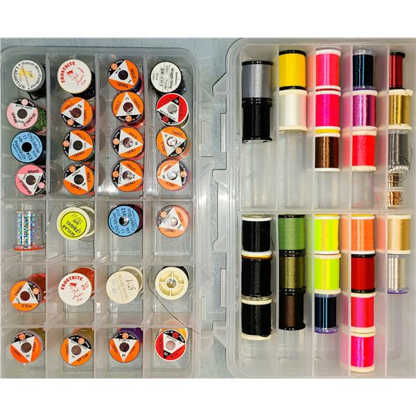 Fly Tying Gear - Differant Color Thread Lot - In 2 Plano Boxes as Shown