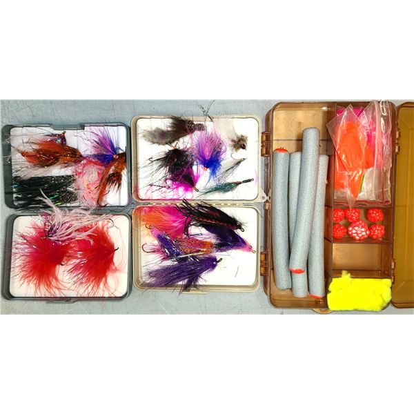 2 Fly Boxes Full + Box with Tying Parts As Shown