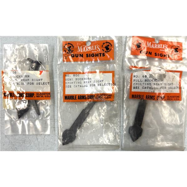 Buckhorn Sights - Marbles Rear Iron Sights - 3 sets NEW