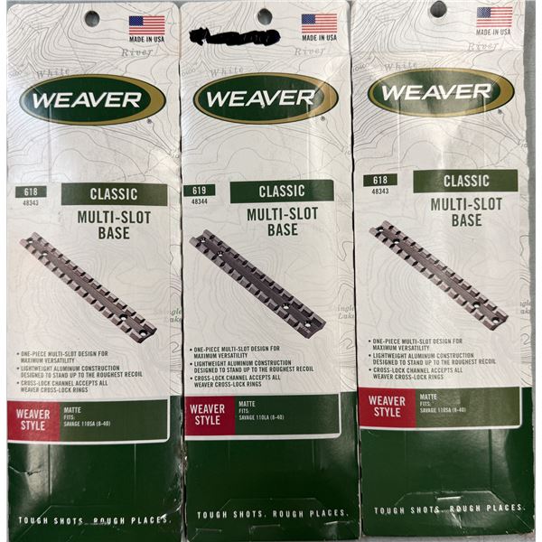 Savage 110 Weaver Scope Base Lot - 3 pc Lot - NEW
