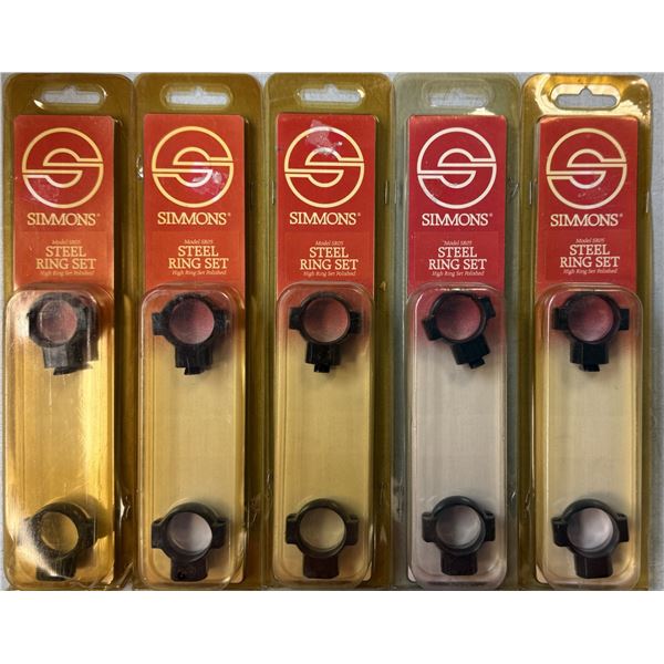 Simmons Steel Scope Rings High 1 inch - 5 sets - NEW