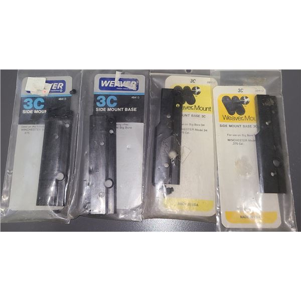 Weaver No 3C Scope Bases as Shown - 4 pc - NEW