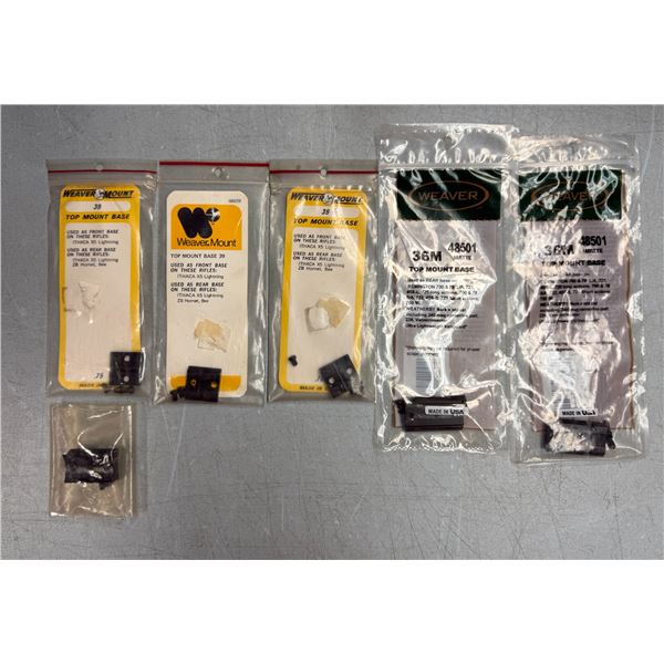 Weaver No 36M, 39A & 39 Scope Bases as Shown - 6 pc - NEW