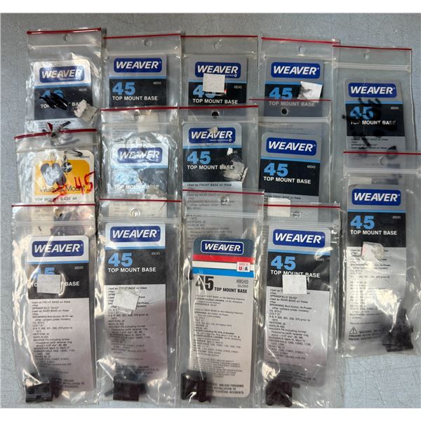 Weaver No 45 Scope Bases as Shown - 14 pc - NEW