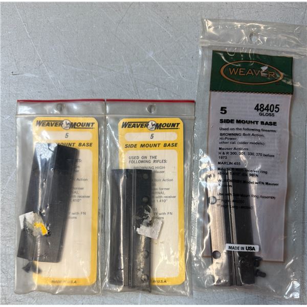 Scope Bases Weaver No 5 as Shown - 3 pc - NEW