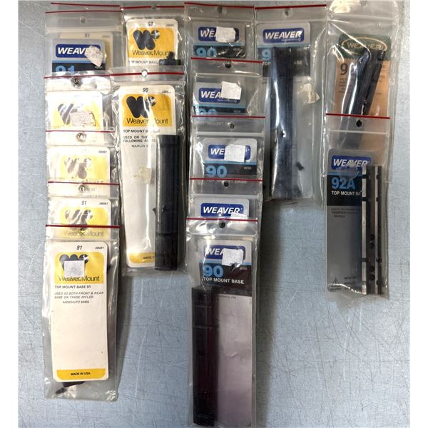 Scope Bases Weaver No 90, 91 & 92A as Shown - 16 pc - NEW