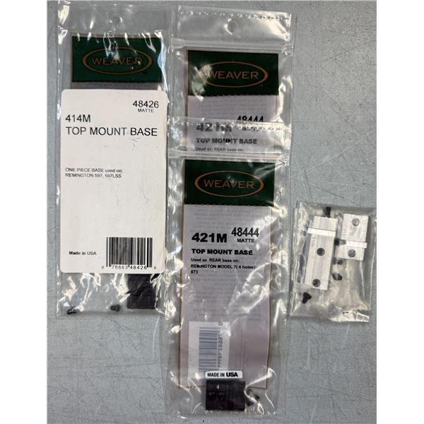 Weaver No 414M & 421M Scope Bases as Shown - 4 pc - NEW