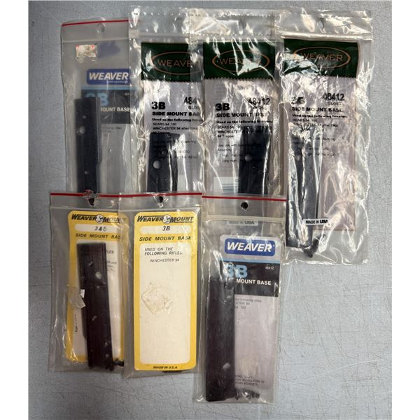 Weaver No 3B Scope Bases & Rings as Shown - 8 pc - NEW