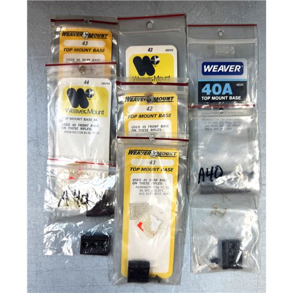 Weaver No 40A, 42, 43 & 44 Scope Bases as Shown - 8 pc - NEW