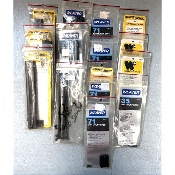 Weaver No 93, 94, 96 & 99 Scope Bases as Shown - 9 pc - NEW