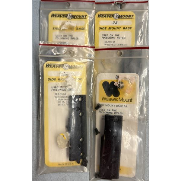Weaver No 3A Scope Bases as Shown - 4 pc - NEW