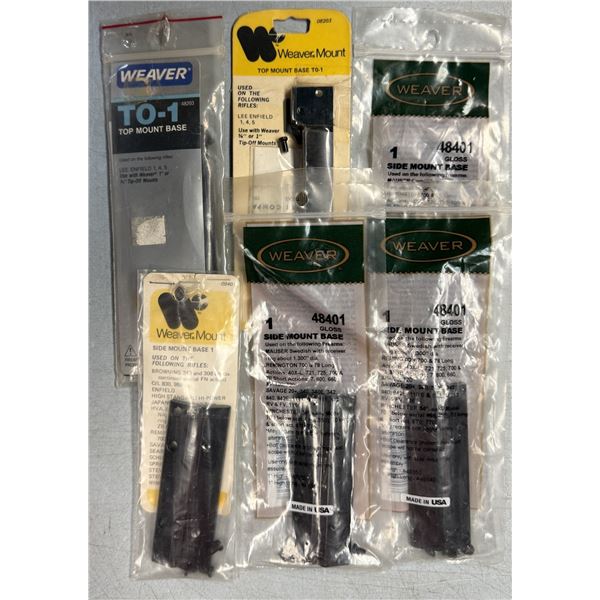 Weaver No 1 Scope Bases as Shown - 6 pc - NEW