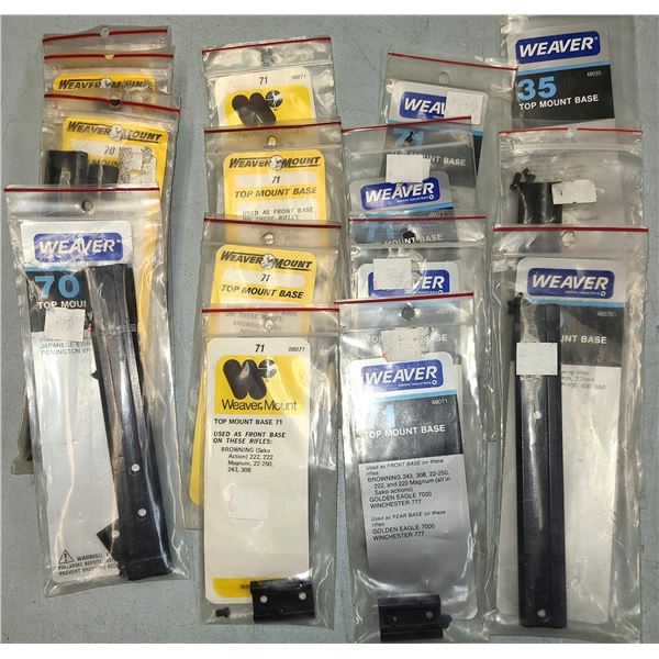 Scope Bases Weaver No 35, 70 & 71 as Shown - 15 pc - NEW