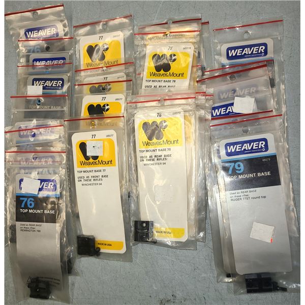 Weaver No 76 to 79 Scope Bases as Shown - 24 pc - NEW