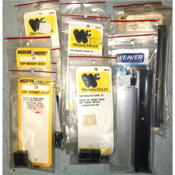 Weaver No 72, 74 & 75 Scope Bases as Shown - 16 pc - NEW