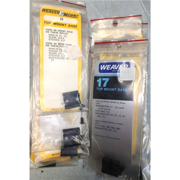 Weaver No 15 & 17 Scope Bases as Shown - 14 pc - NEW