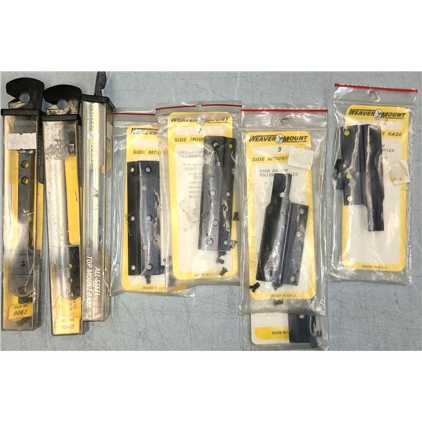 Weaver No 7, 9, 10, 63 & 3640 Scope Bases as Shown - 8 pc - NEW