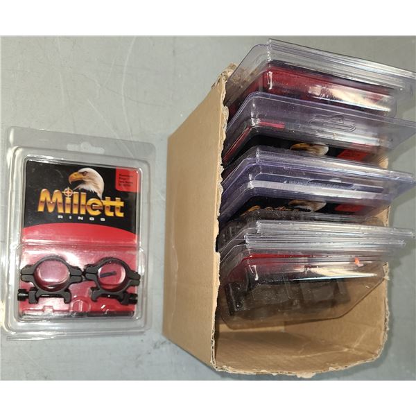 Millett Scope Rings Low 1 inch Weaver Picatinny Mount x 8 Pc - NEW