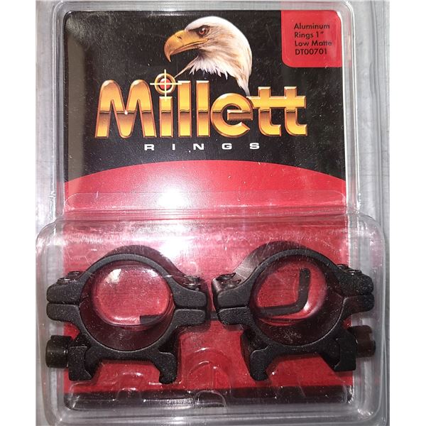 Millett Scope Rings Low 1 inch Weaver Picatinny Mount x 6 Sets - NEW
