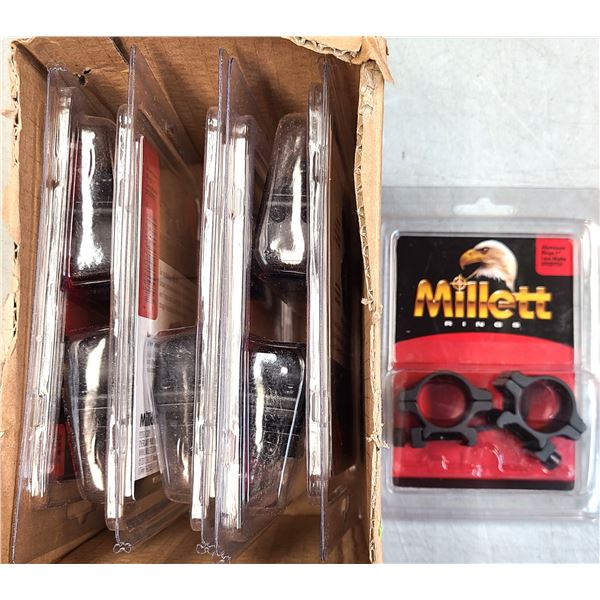 Millett Scope Rings 1 inch Low - 6 pc Lot - NEW
