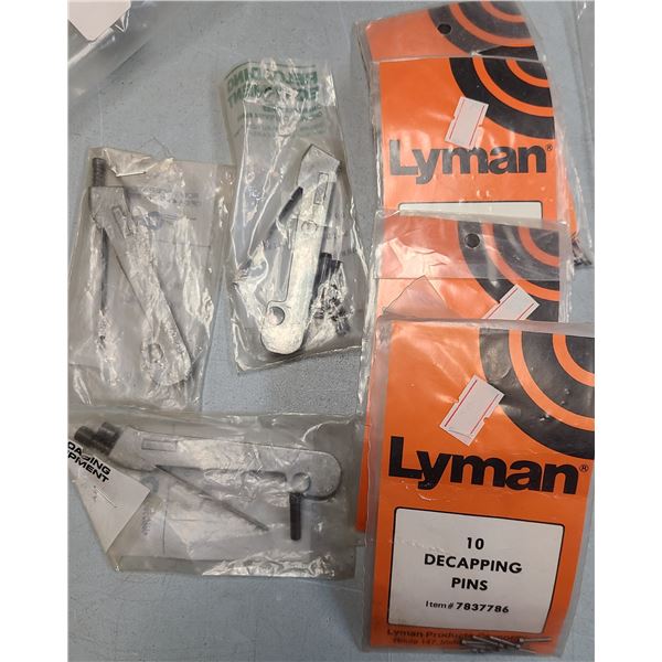 Lyman Decapping Pins x 40 + RCBS Universal Primer Arm Assembly x 3 - NEW