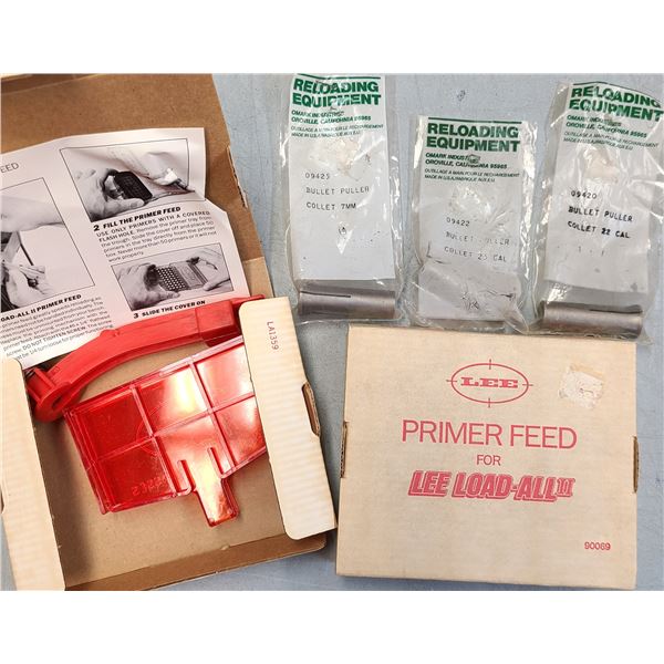 Lee Primer Feed Kit x 2 + RCBS Bullet Puller Collets - NEW