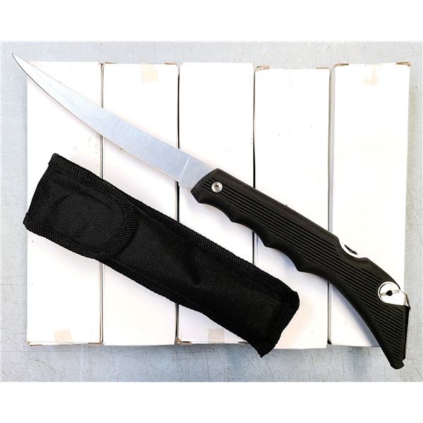 Fillet Knives Folding 6 inch Blade - Made in Taiwan - Lot of 5 NEW Knives