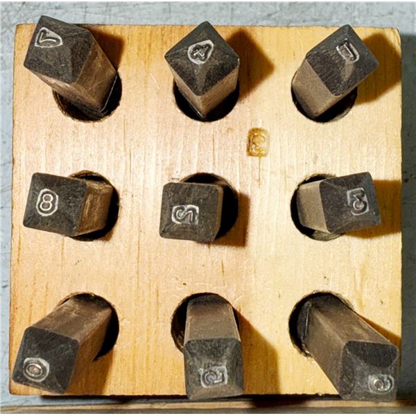Steel Punch Stamp Die Set Metal Steel Tool Numbers 0-9 - 1/16th