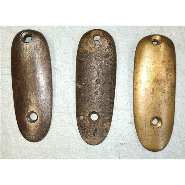 Martini Henry Rifle Butt Plates x 3 - 1 x Brass 2 x Steel