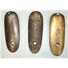 Image 1 : Martini Henry Rifle Butt Plates x 3 - 1 x Brass 2 x Steel